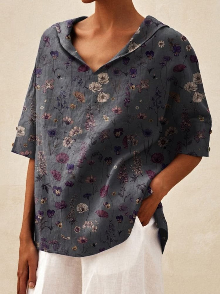 Barbara - Linen V-neck Blouse