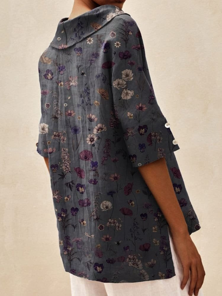 Barbara - Linen V-neck Blouse