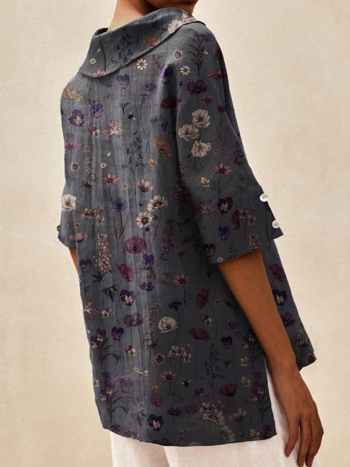 Barbara - Linen V-neck Blouse