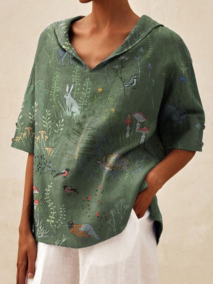 Patricia - Linen V-neck Blouse