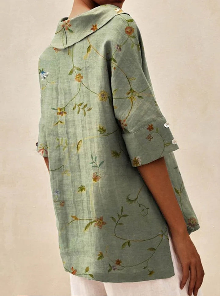 Deborah - Linen V-neck Blouse
