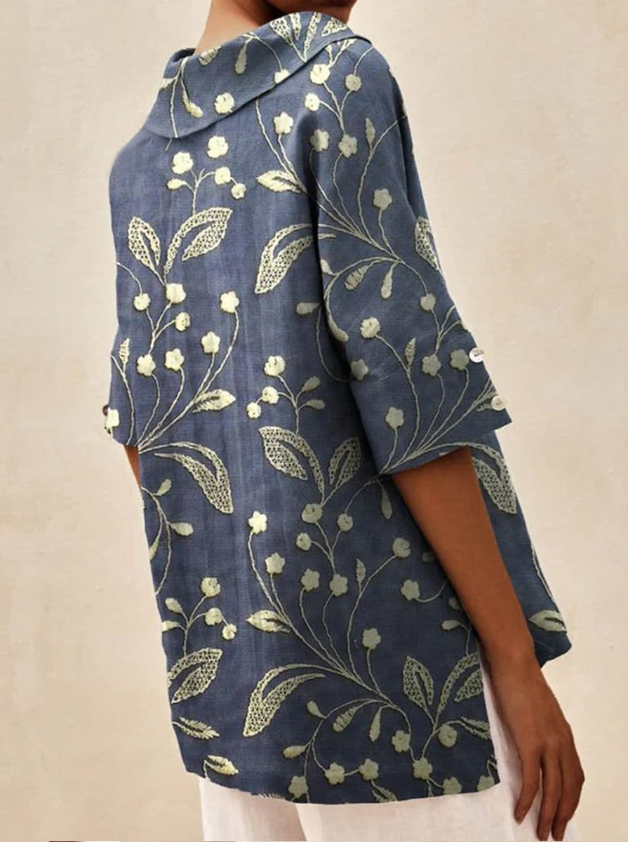 Sharon - Linen V-neck Blouse