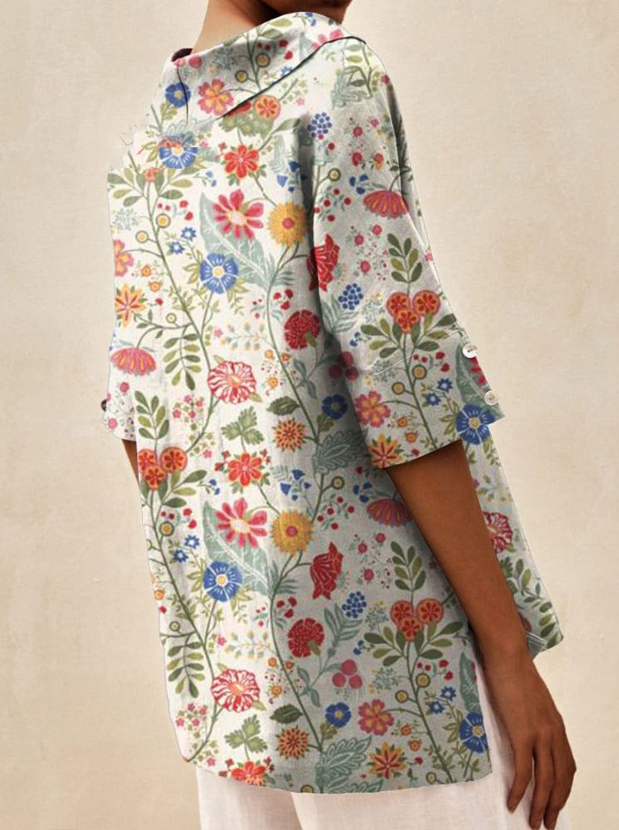 Kimberly - Linen V-neck Blouse