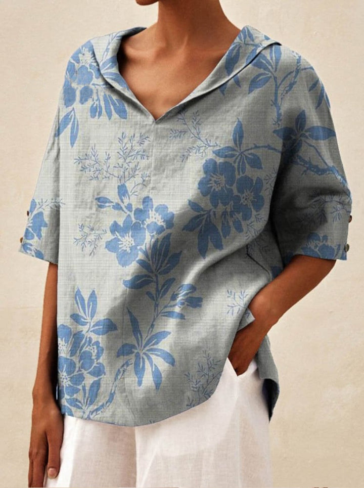 Melissa - Linen V-neck Blouse