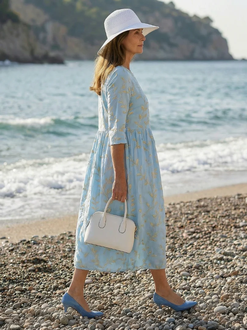 NORA - Floral Print Midi Dress