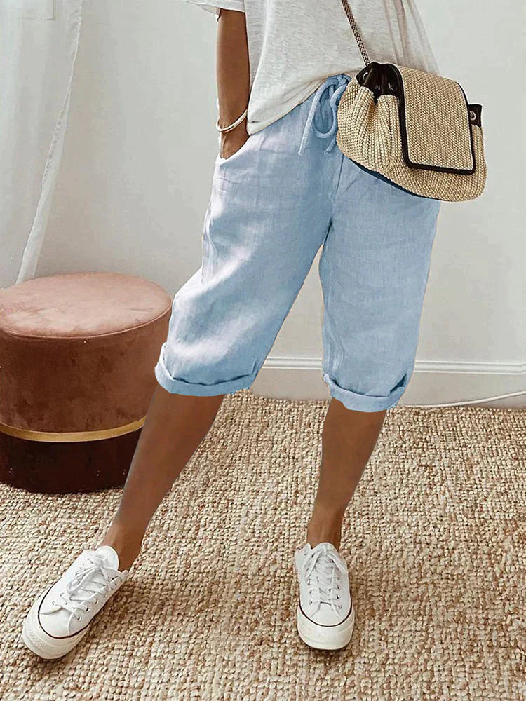 Emma - Cotton-Linen Women's Pants