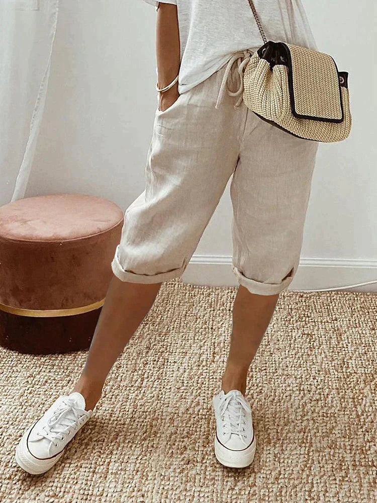 Emma - Cotton-Linen Women's Pants