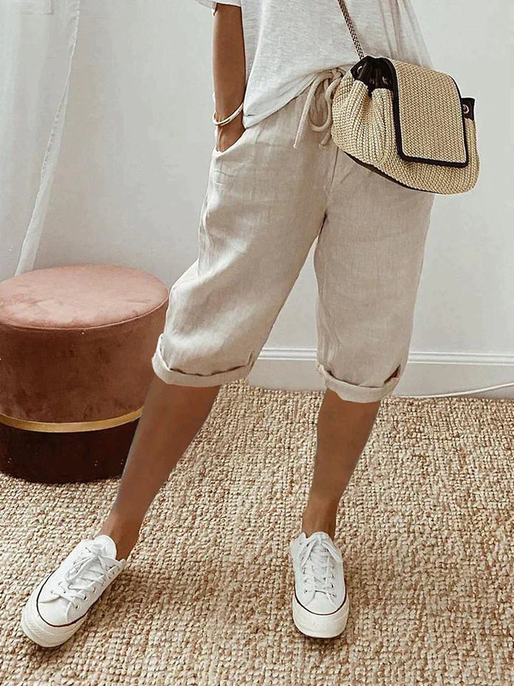 Emma - Cotton-Linen Women's Pants