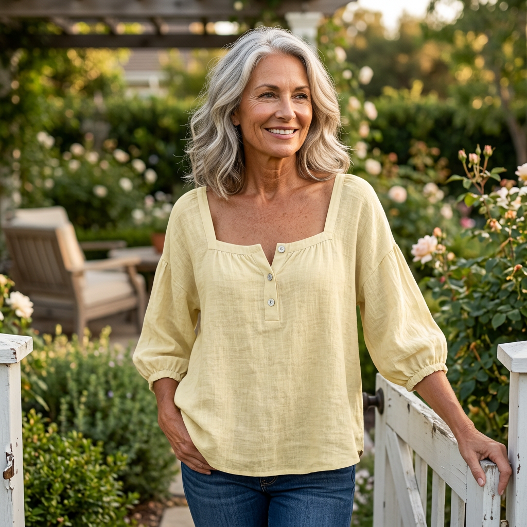 Fabiana - Casual Lantern Sleeve Blouse