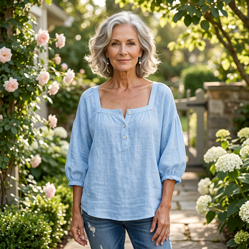 Fabiana - Casual Lantern Sleeve Blouse