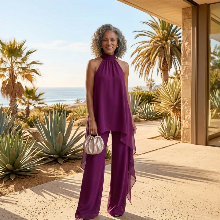 Viola - Elegant Halter Set with Trousers
