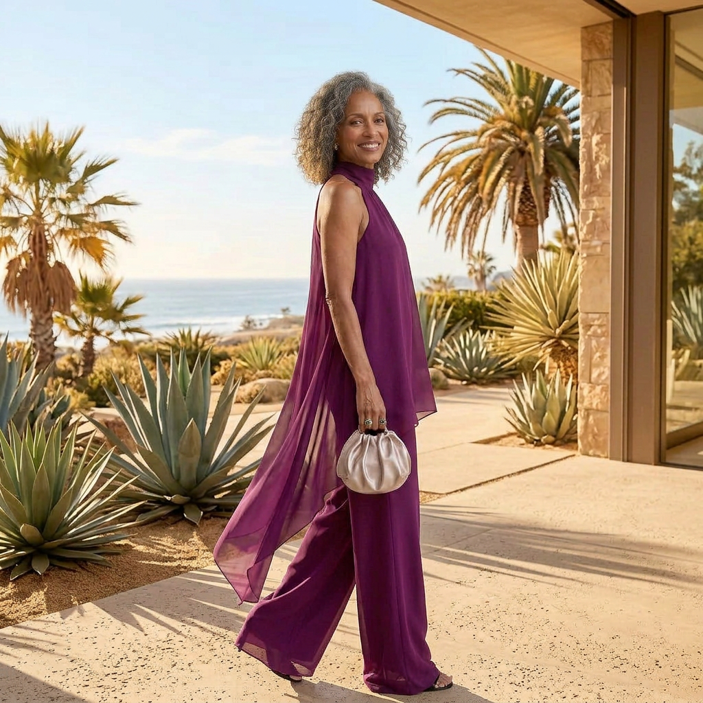 Viola - Elegant Halter Set with Trousers