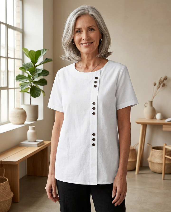 Annebel - Casual Button Detail Blouse