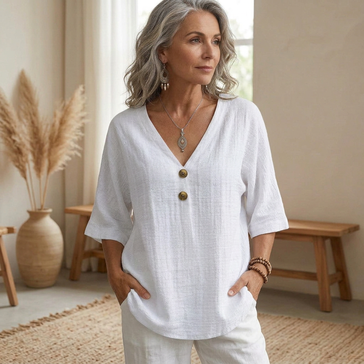 Celeste - Casual V-Neck Blouse