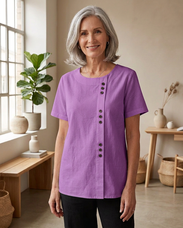 Annebel - Casual Button Detail Blouse