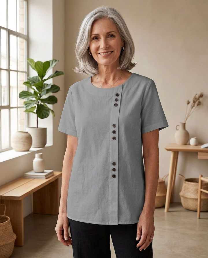 Annebel - Casual Button Detail Blouse
