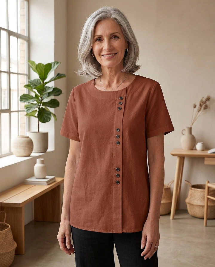 Annebel - Casual Button Detail Blouse
