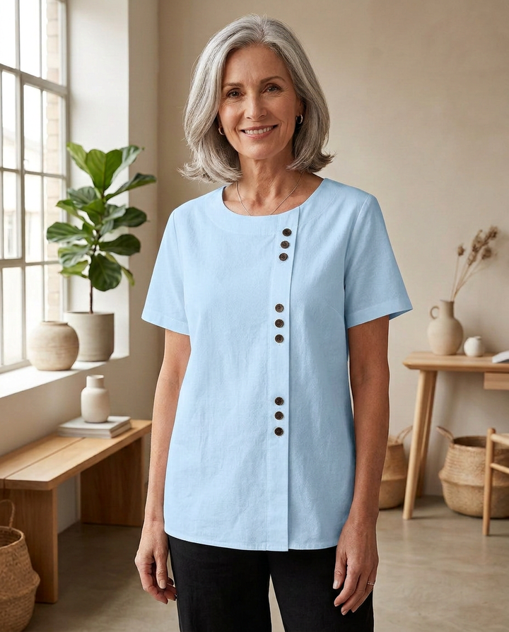 Annebel - Casual Button Detail Blouse