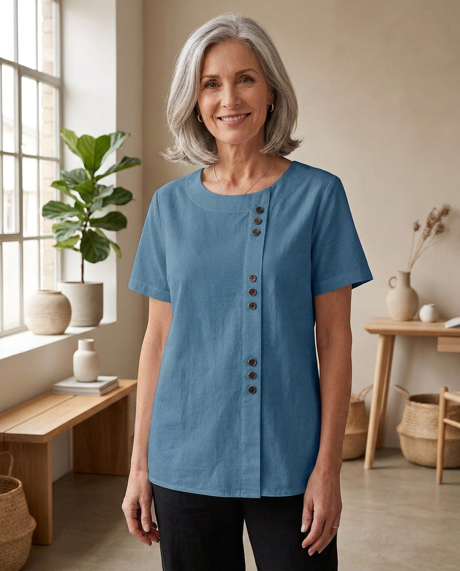 Annebel - Casual Button Detail Blouse