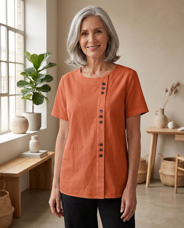 Annebel - Casual Button Detail Blouse