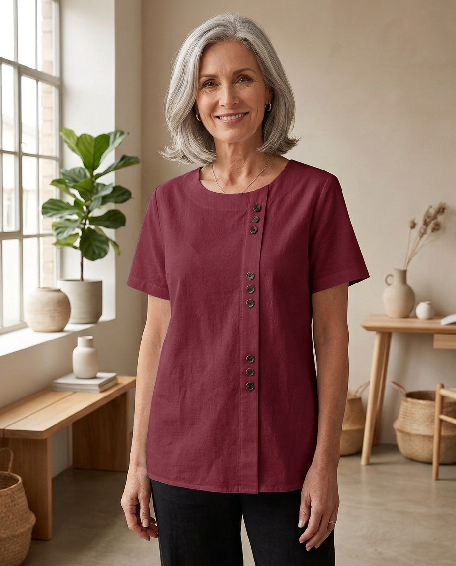 Annebel - Casual Button Detail Blouse