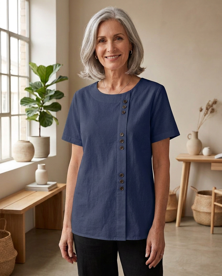 Annebel - Casual Button Detail Blouse
