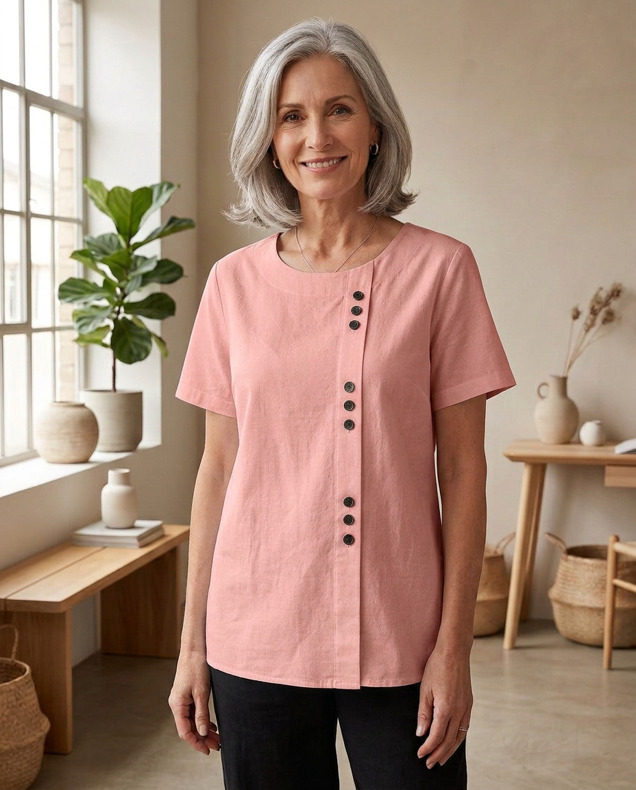 Annebel - Casual Button Detail Blouse