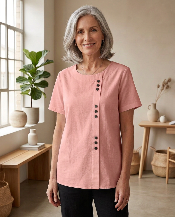 Annebel - Casual Button Detail Blouse