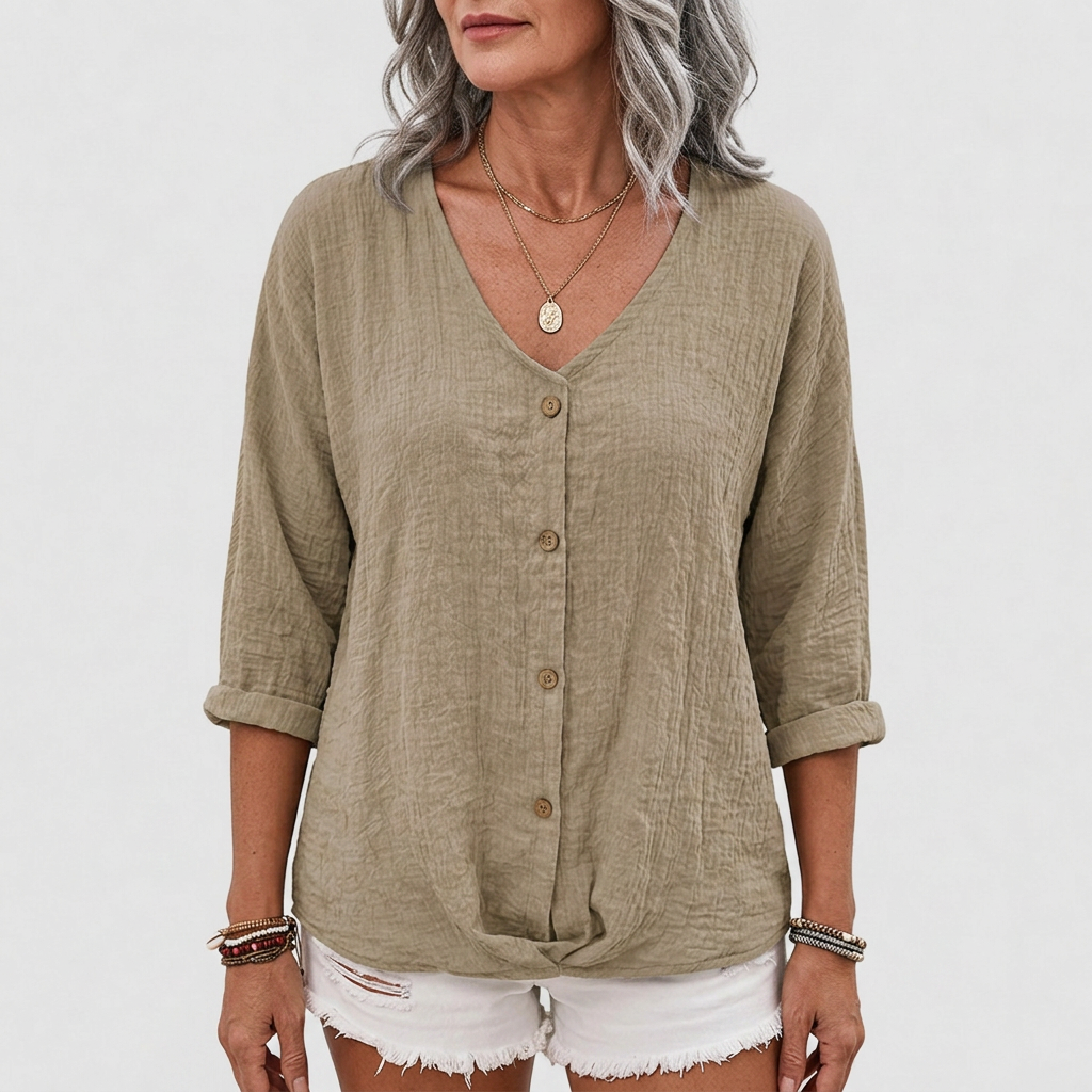 Helene - Summer Linen Blouse