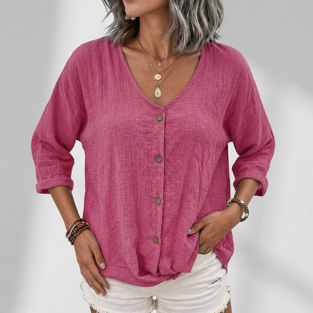 Helene - Summer Linen Blouse