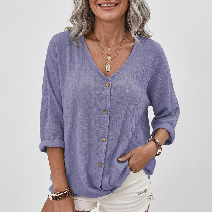 Helene - Summer Linen Blouse