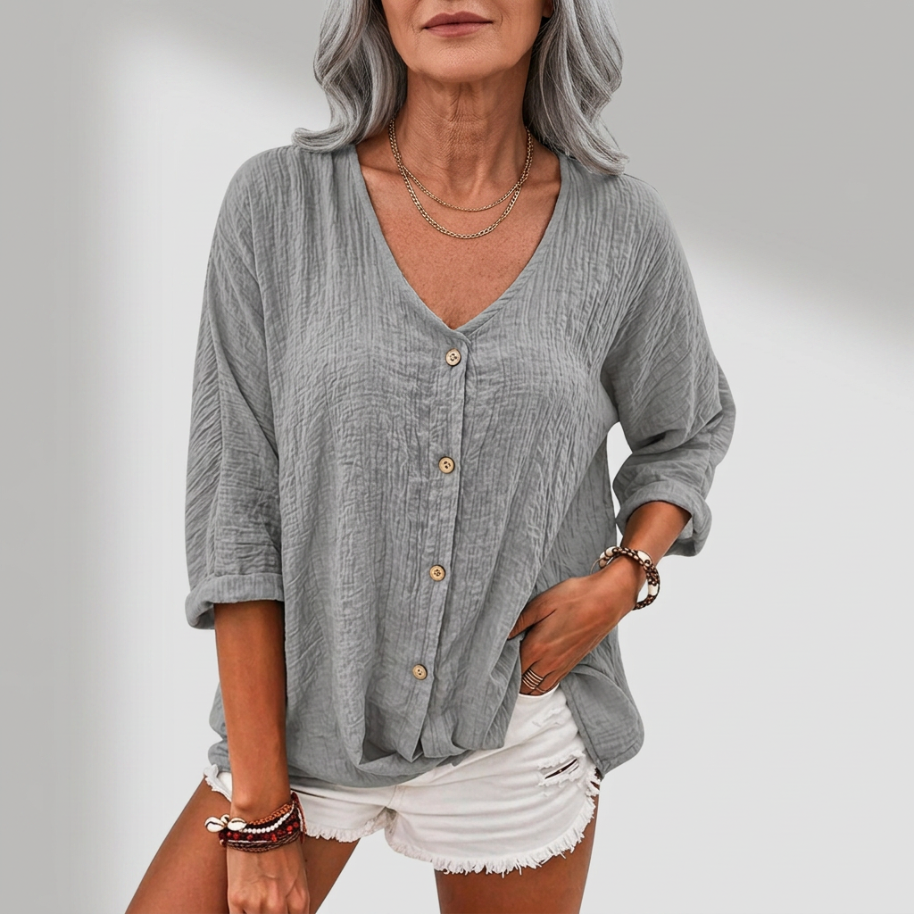 Helene - Summer Linen Blouse