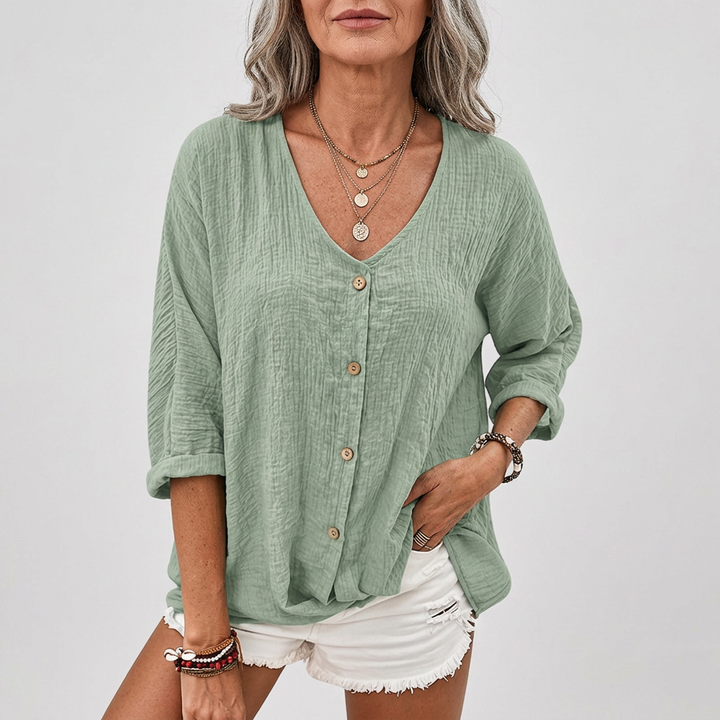 Helene - Summer Linen Blouse