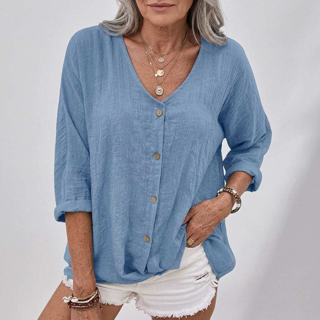 Helene - Summer Linen Blouse