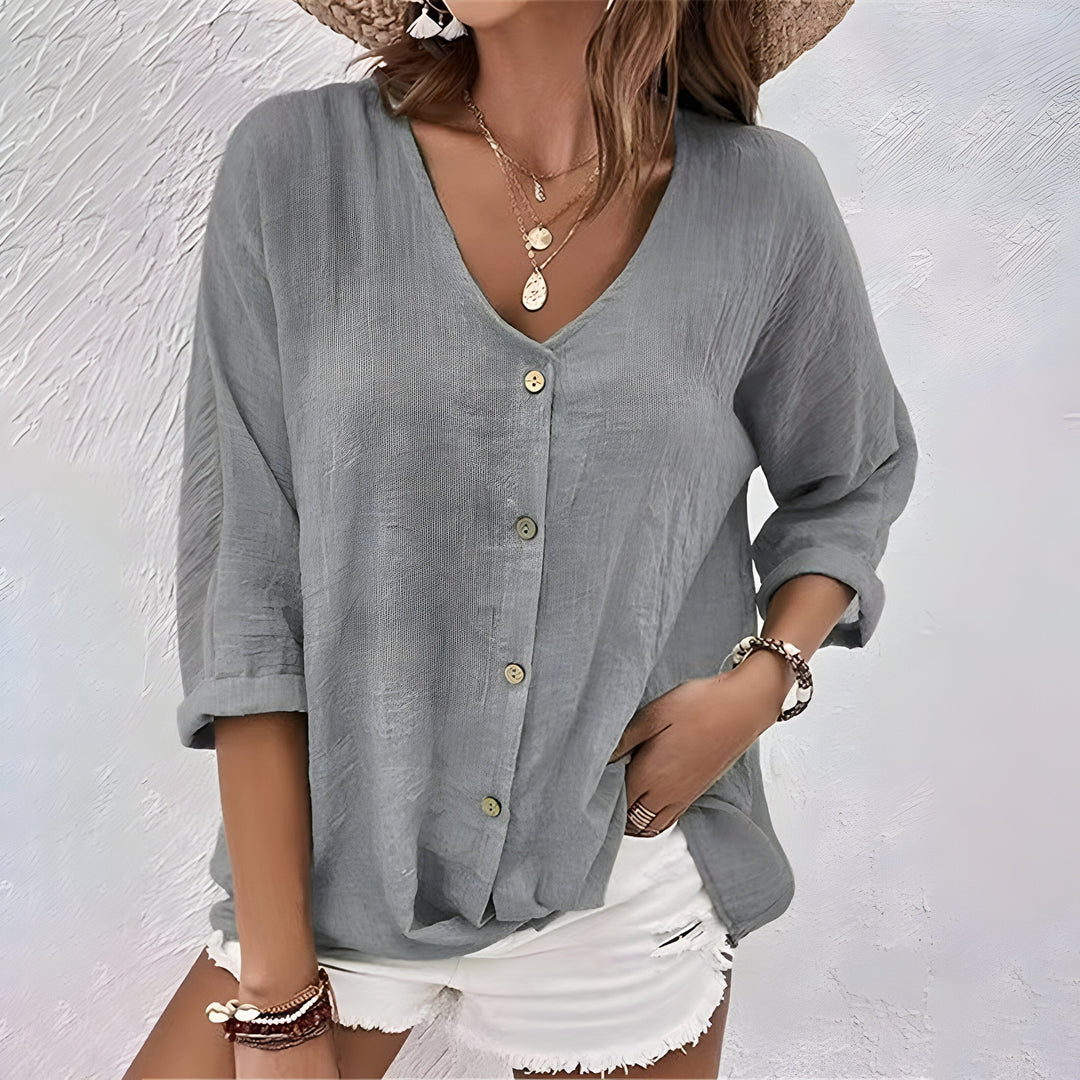Marcia - Relaxed Button-Up Blouse
