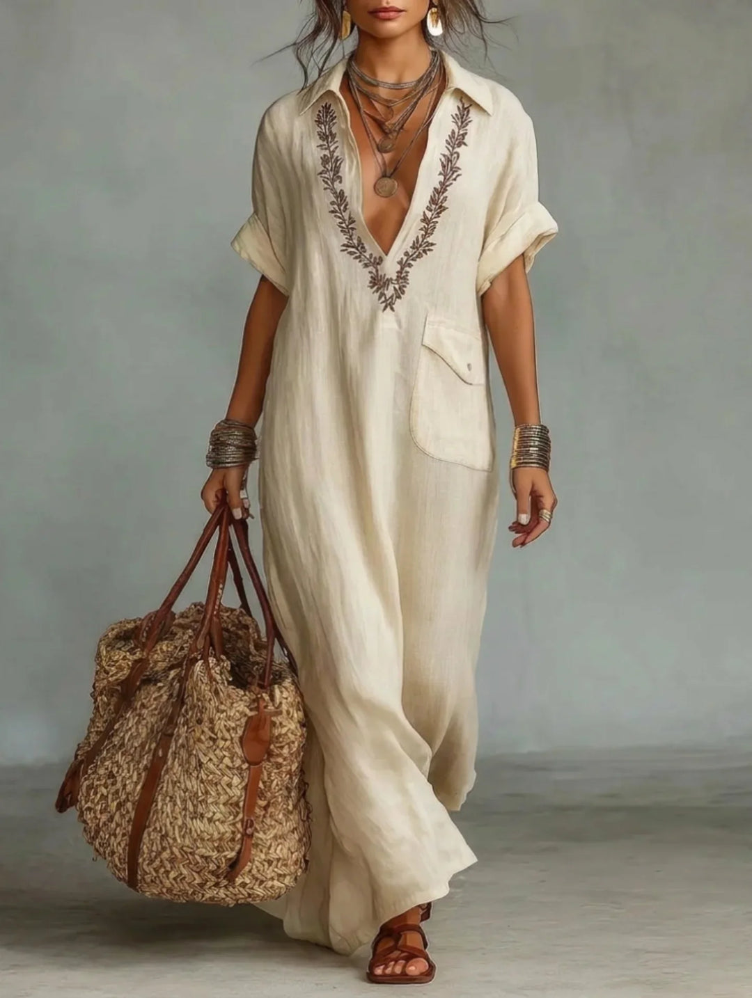 MARTA - Bohemian Floral Maxi Dress